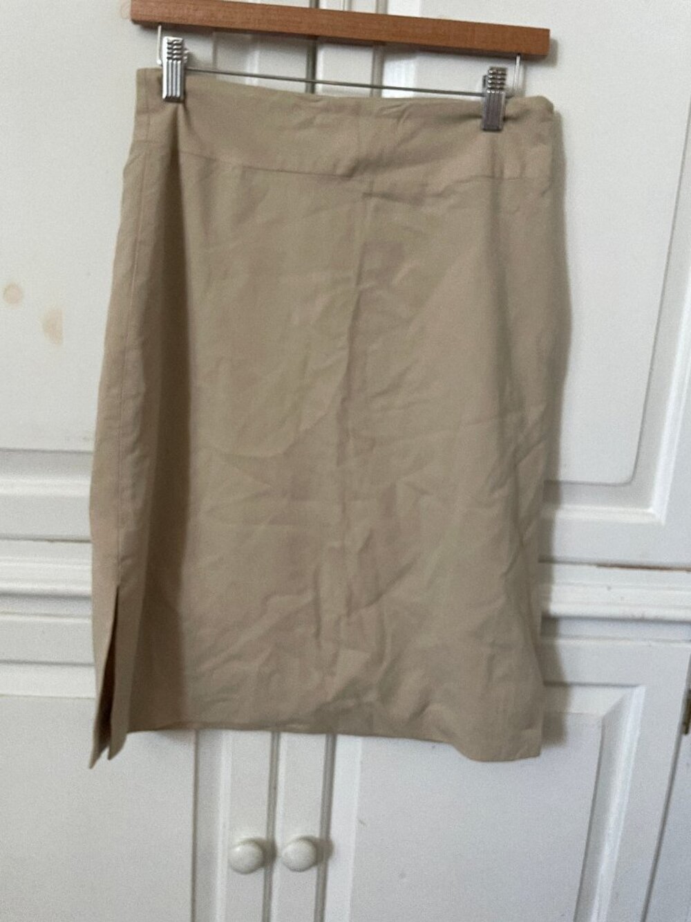 Banana Republic factory women's tan knee length side slits wool skirt size 2